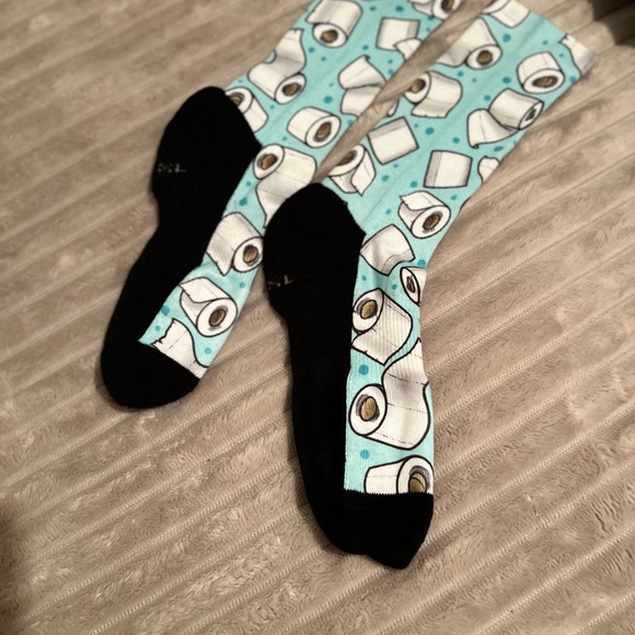 Fun Toilet Paper Pattern Socks - Picture 2 of 4